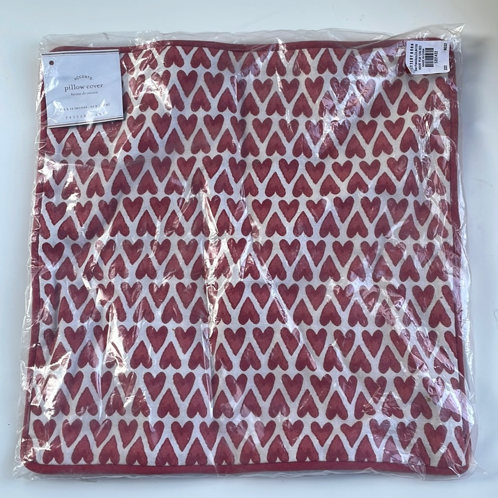 Pottery barn 12x12 heart pillow cover Valentine’s Day